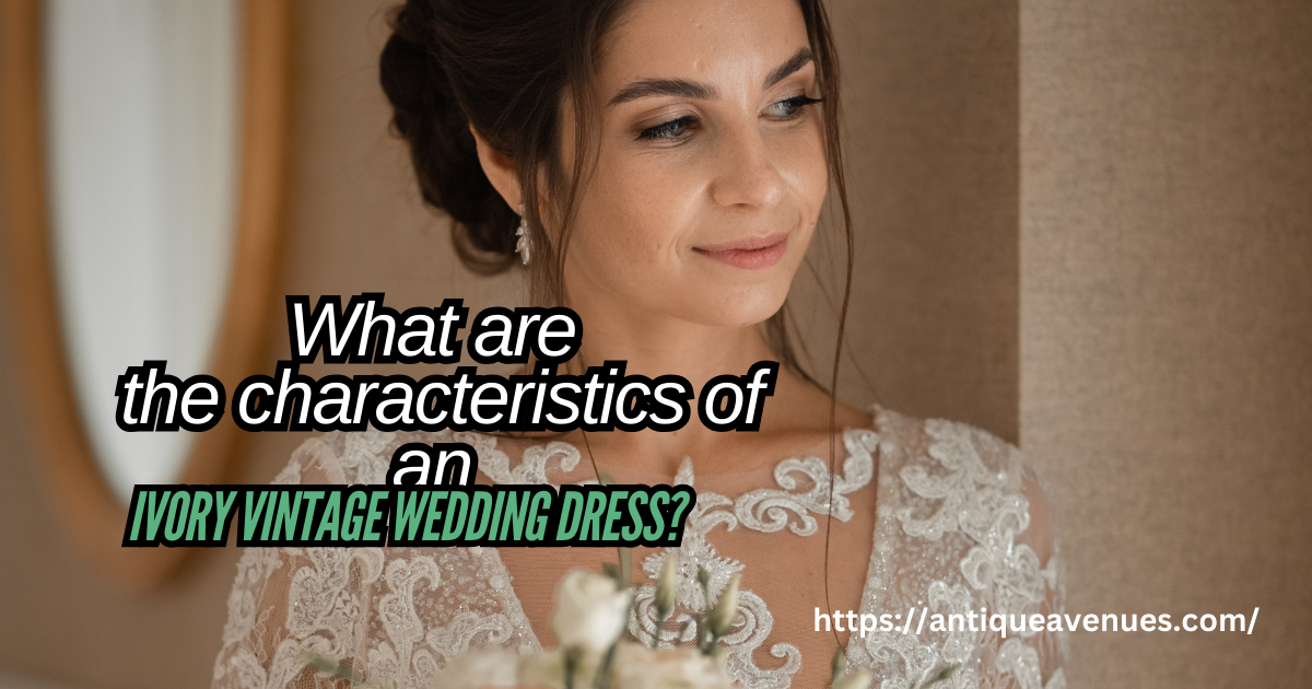 What are the characteristics of an ivory vintage wedding dress?