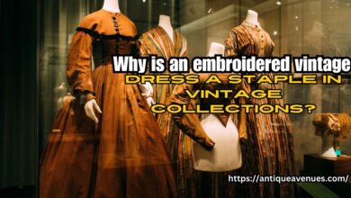 Why is an embroidered vintage dress a staple in vintage collections?